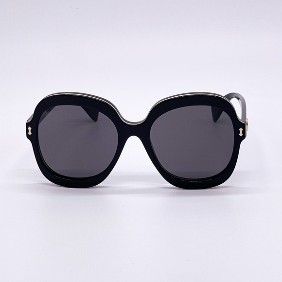 NEW GUCCI GG1240S 001 BLACK OVERSIZED ROUND WOMEN SUNGLASSES GUCCI - Picture 3 of 13
